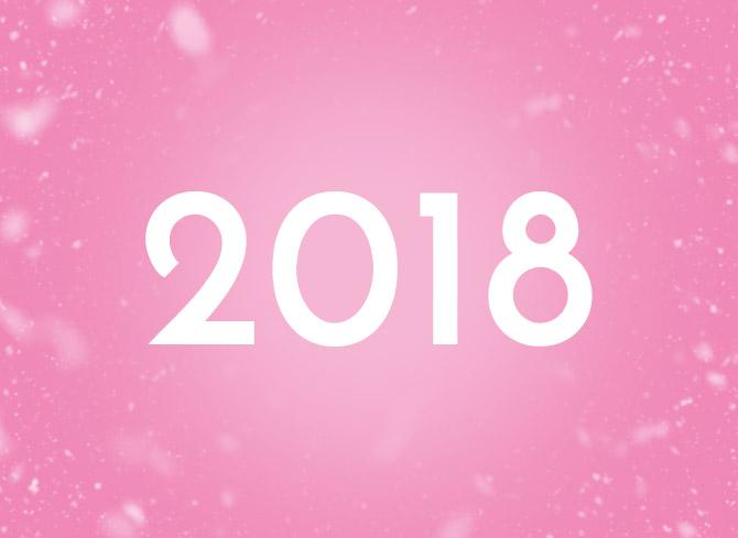 Rok 2018 na różowym tle